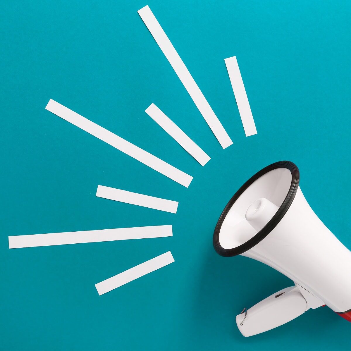 Advocacy-Updates A megaphone with a blue background